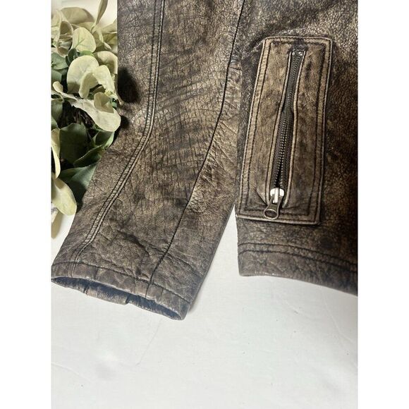 INC INTL Concepts, Black 100% Genuine Leather Moto Jacket Mens Large - Picture 3 of 8